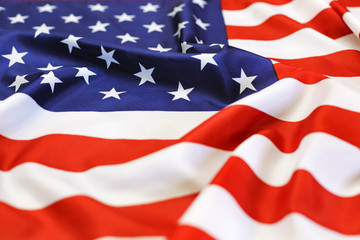 flag USA, national symbol, independence Day. patriotic, waving, close up