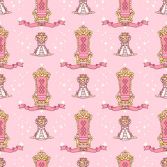 vector seamless pattern Little Princess concept 