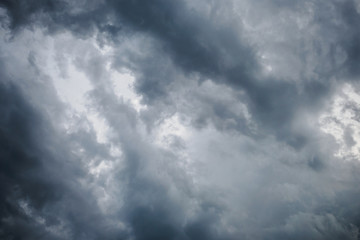 Dramatic sky with stormy clouds