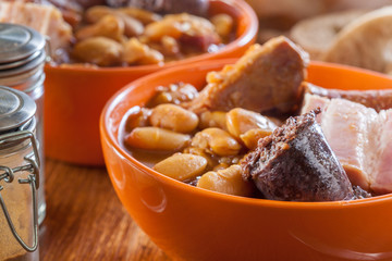 Bowl with fabada asturiana