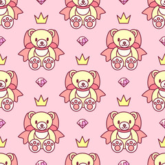 vector seamless pattern Little Princess concept 