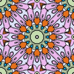 Decorative floral ornament. seamless pattern. vector illustration. Tribal Ethnic Arabic, Indian, motif. for interior design, wallpaper