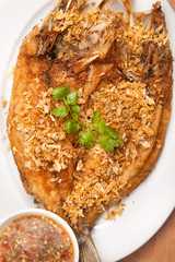 Fried fish with garlic - Pla Tod