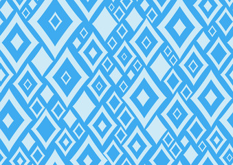 Abstract shape geometric background. Blue background seamless pattern and light blue figures for cover digital graphic and textile