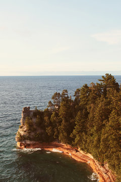 Miner's Castle Rock Formation At Pictured Rocks National Lake Shore In Michigan's Upper Peninsula