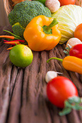 Colorful fruits and vegetables background