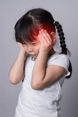 Ill girl having a headache