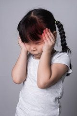 Fototapeta premium Ill girl having a headache