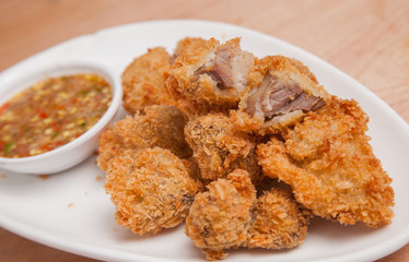 Fried vietnamese pork sausage.