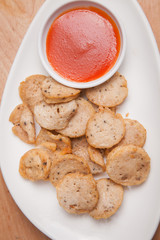 Fried vietnamese pork sausage.