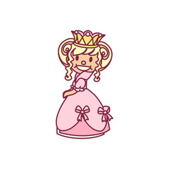 
vector little princess girl, queen pop art pattern
