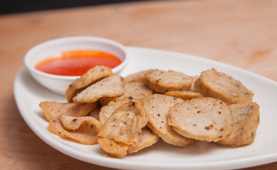 Fried vietnamese pork sausage.