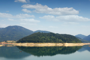 Fototapeta na wymiar Zaovine lake on Tara mountain Serbia landscape summer season