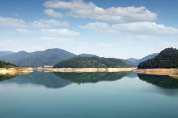Fototapeta na wymiar Zaovine lake on Tara mountain west Serbia landscape summer season