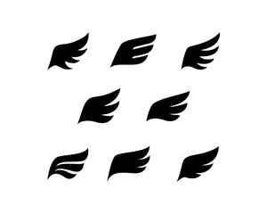Set Of Angel Wings Bird Fly Symbol Logo Icon Vector Sign