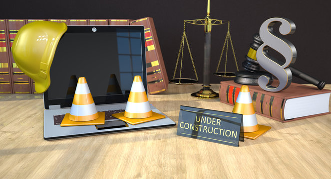 Website Under Construction Law Books Gavel Scale