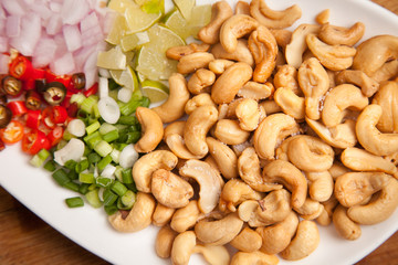 Nuts and spices for cooking - for food background