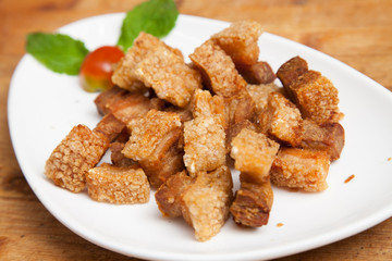 Crispy pork  - Thai food.