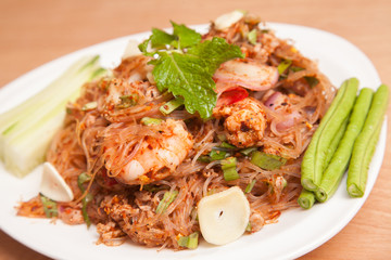 Spicy vermicelli shrimp - Thai food