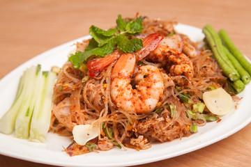 Spicy vermicelli shrimp - Thai food