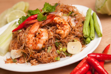 Spicy vermicelli shrimp - Thai food