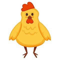 Vector cartoon chicken or yellow chick