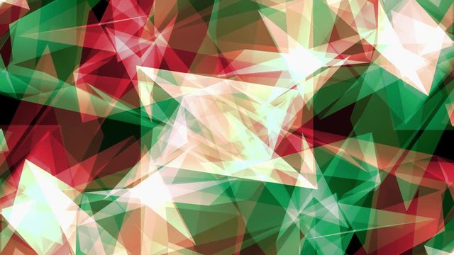 abstract symmetrical GREEN RED polygon star shape net shiny cloud animation background new quality dynamic technology motion colorful video footage