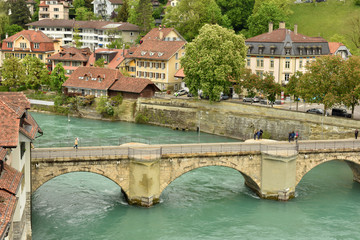 Fototapeta na wymiar City landscape. Historical places of Bern. Sights of Switzerland.