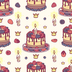 vector seamless pattern Little Princess concept 