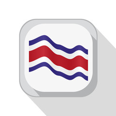 Waving Costa Rica flag on the button. Vector illustration.