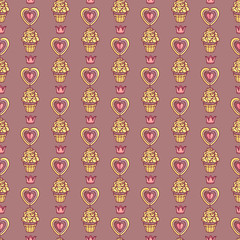 vector seamless pattern Little Princess concept 