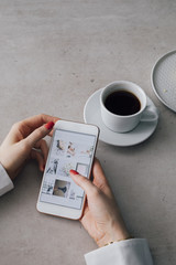 A Woman Using Smartphone
