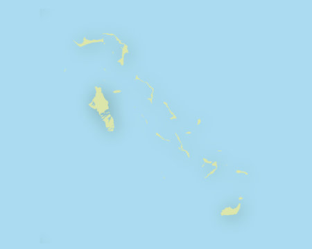 Karte der Bahamas mit Schatten