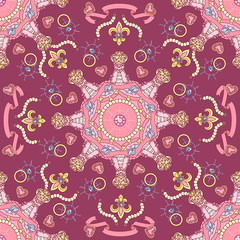 vector seamless pattern Little Princess concept 