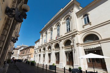 Fototapeta na wymiar Tourist view of Rieti, in Lazio, Italy. Flavio Vespasiano theater