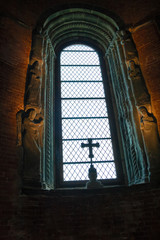 Gothic window decorated inside the church.