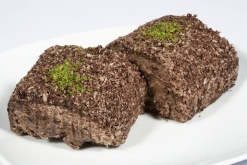 close up of a chocolate cake