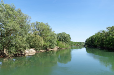 Fototapeta na wymiar Marne river banks in Marne la vallé
