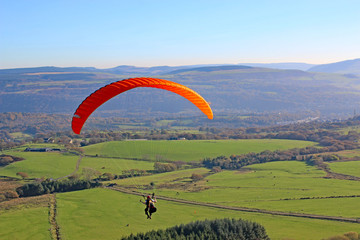 Paraglider in the Brecon Beacons