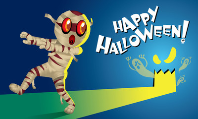 A cute Mummy with spooky background.