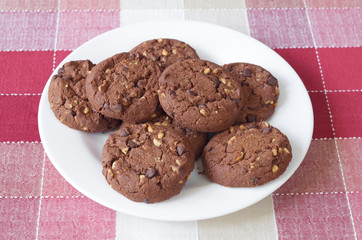 Chocolate cookie with nuts