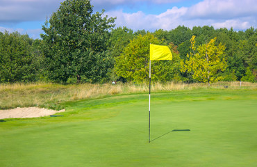 Obraz premium Golf field near the forest