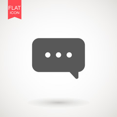 Speech bubble icon. Chat Flat vector. Comment icon. ON white background.