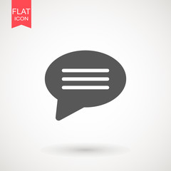 Speech bubble icon. Chat Flat vector. Comment icon. ON white background.