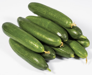 fresh cucumbers isolated on white

