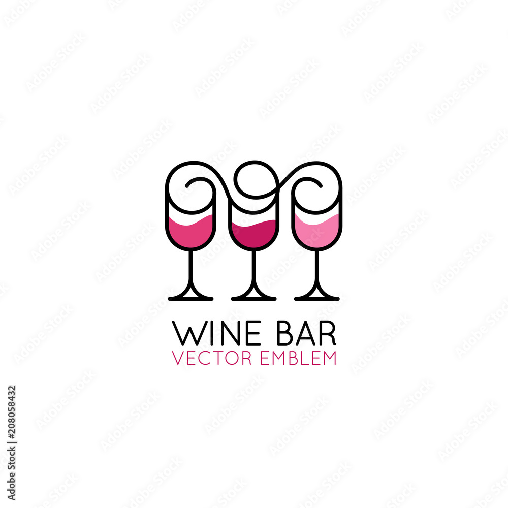 Poster vector logo design element and icon for wine