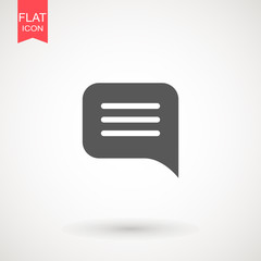 Speech bubble icon. Chat Flat vector. Comment icon. ON white background.