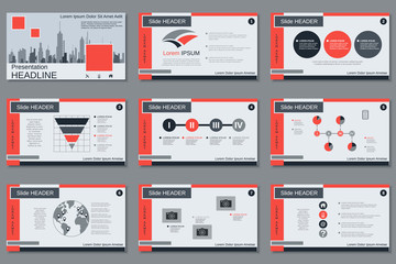 Professional business presentation, slide show vector design template 
