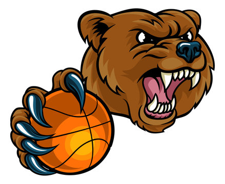 Bear Holding Basketball Ball