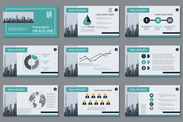 Professional business presentation, slide show vector design template 